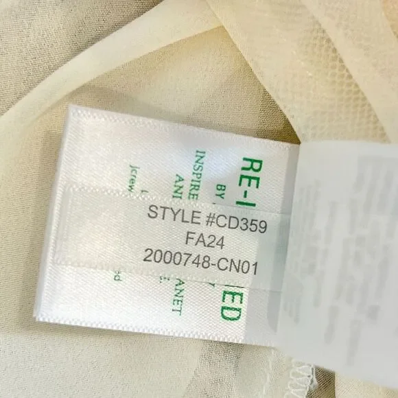 J. Crew Sweater Dress Womens M Toasted Cream Pointelle‎ Sleeveless Crochet Boho - Picture 14 of 14